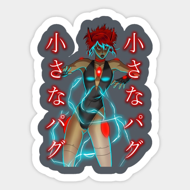 R.E.D.//001 LIGHTNING Sticker by PygmyPug